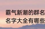 霸气新潮的群名字大全 霸气新潮的群名字大全有哪些