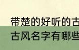 带楚的好听的古风名字 带楚的好听的古风名字有哪些