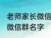 老师家长微信群名称 好听的班级家长微信群名字