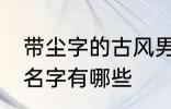 带尘字的古风男名字 带尘字的古风男名字有哪些