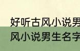 好听古风小说男生名字 韵味十足的古风小说男生名字